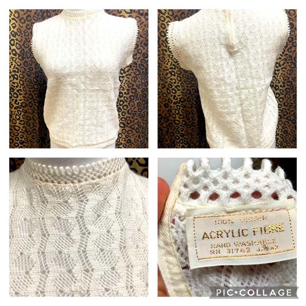 Vintage acrylic knit sleeveless top